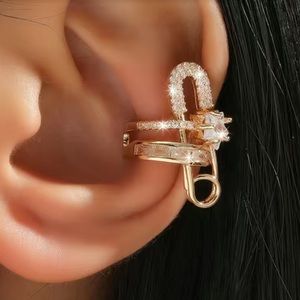 Western & European Fashion Individual Knit Zircon Ear Clip Jewelry
